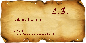 Lakos Barna névjegykártya